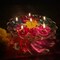 Floating Rangoli Diya Deepawali Oil Lamp Traditional Colourful Diyas with Wicks Batti Diwali Home Temple Decor Shadow Reflective Diyas - Christmas Thanksgiving Housewarming Return Gift